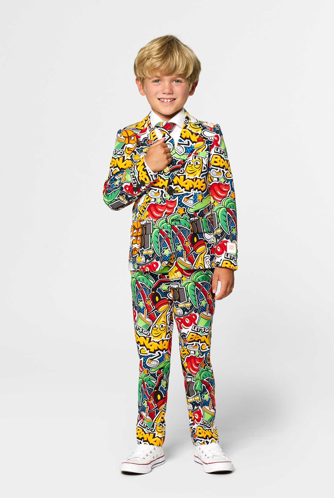 Crazy retro funny boys suit Street Vibes worn by boy 