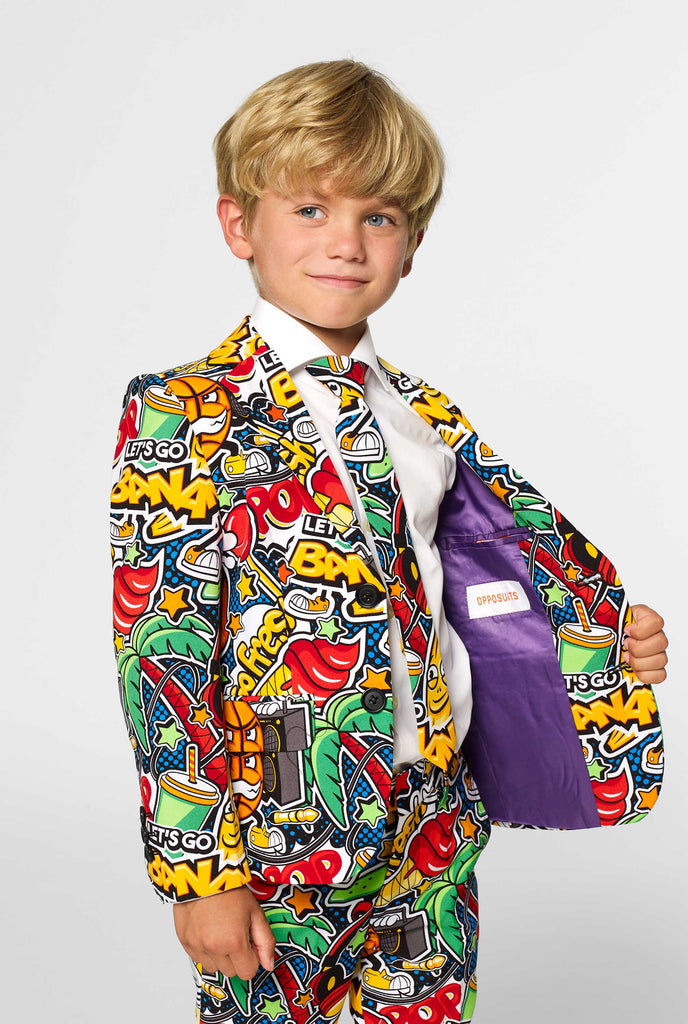 Crazy retro funny boys suit Street Vibes worn by boy 