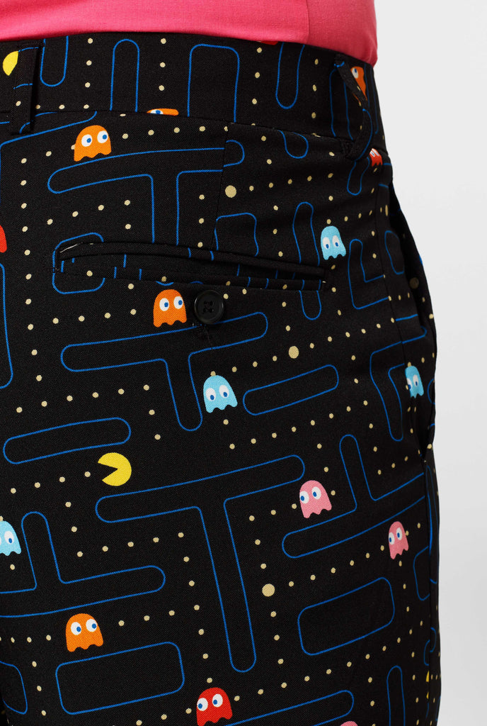 Pac-Man maze pants up close