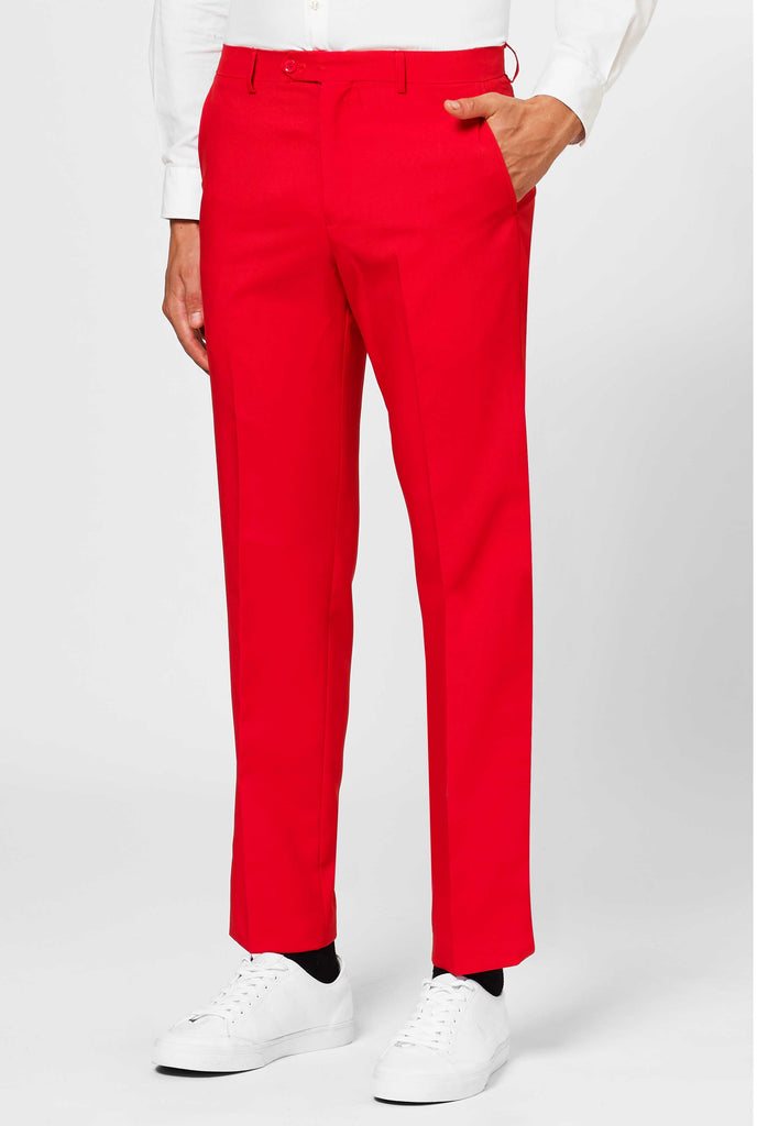 Man wearing red pants