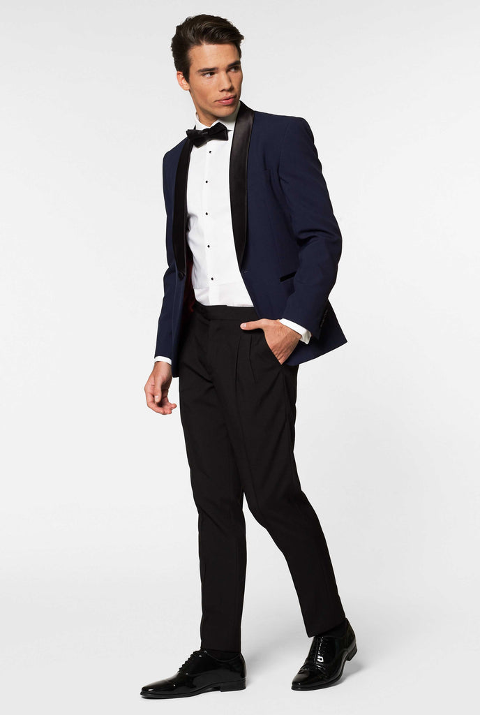 Blue and black tuxedo Midnight Blue worn by men